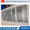 Curved Glass Door Chest Freezer Top Opening Refrigerator